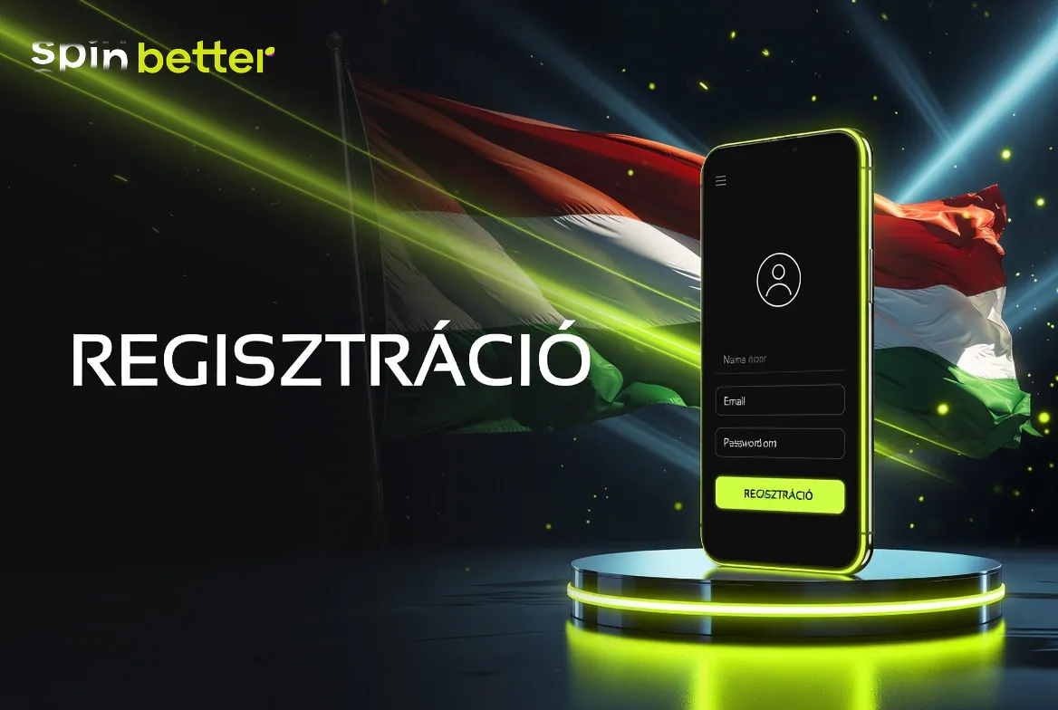SpinBetter regisztrációs űrlap a kitöltendő mezőkkel